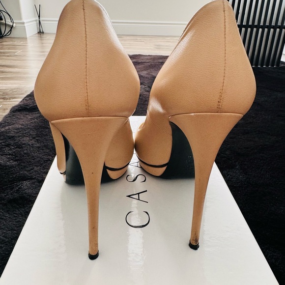 Casadei Vittoriale pellame platform stiletto nude,leather made in Italy 39, US9 - Picture 6 of 8